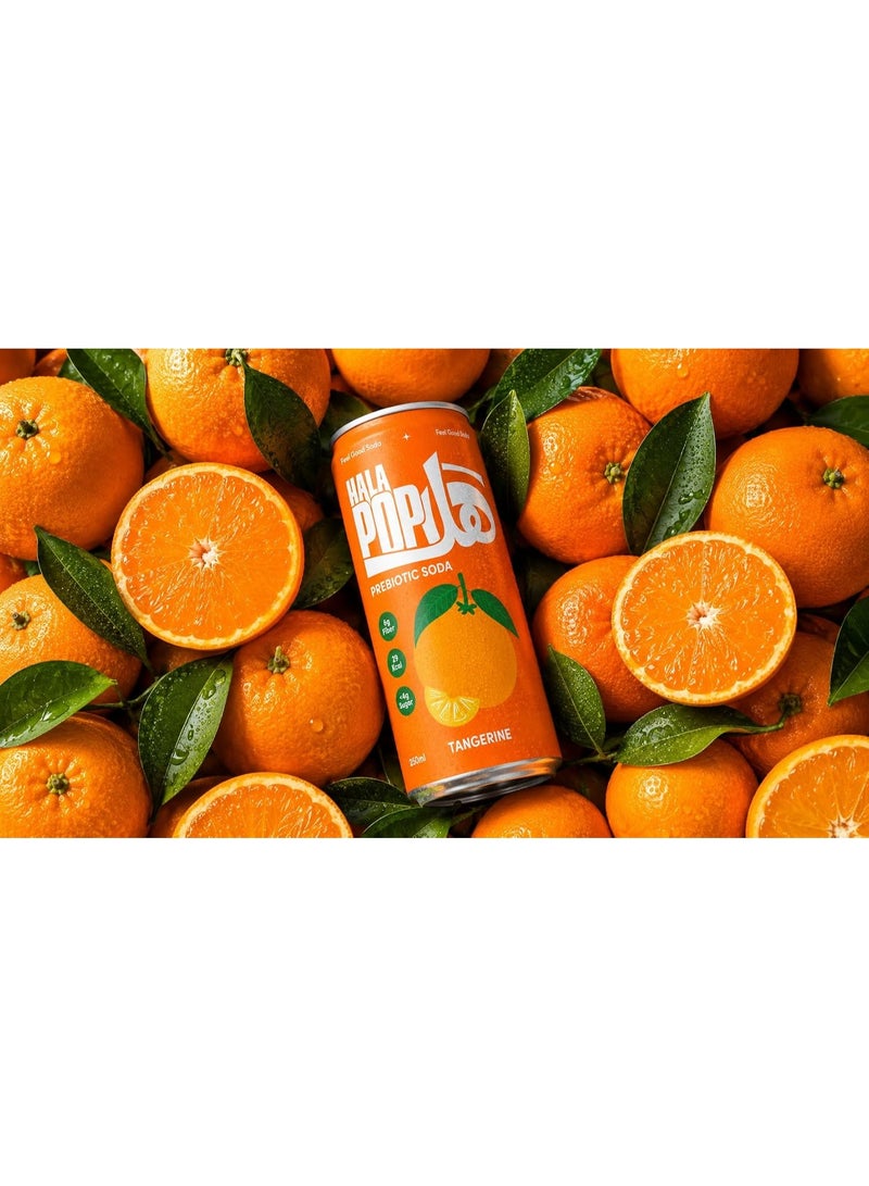 HalaPop Prebiotic Soda, Tangerine - An All Natural, Sparkling Prebiotic Beverage With Plant Based Fiber To Support Gut Health And Digestive Wellness |No Added Sugar - 4 Pack (250 ml each) - Image 4