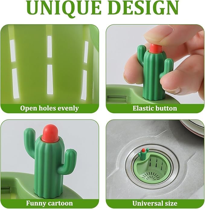 ZAEGO Multi-Functional Plastic Cactus Kitchen Sink Drain Strainer, Automatic Dumping Pressing Sink Filter, Basket Kitchen Waste Collector Accessories Sink Drain Filter Stopper.(Multicolor) - Image 5
