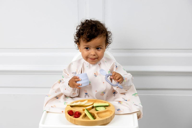 bibado 2 in 1 Easy Grip Spoon and Dipper for Self Feeding- Infants- Blue (Pack of 2) - Image 2