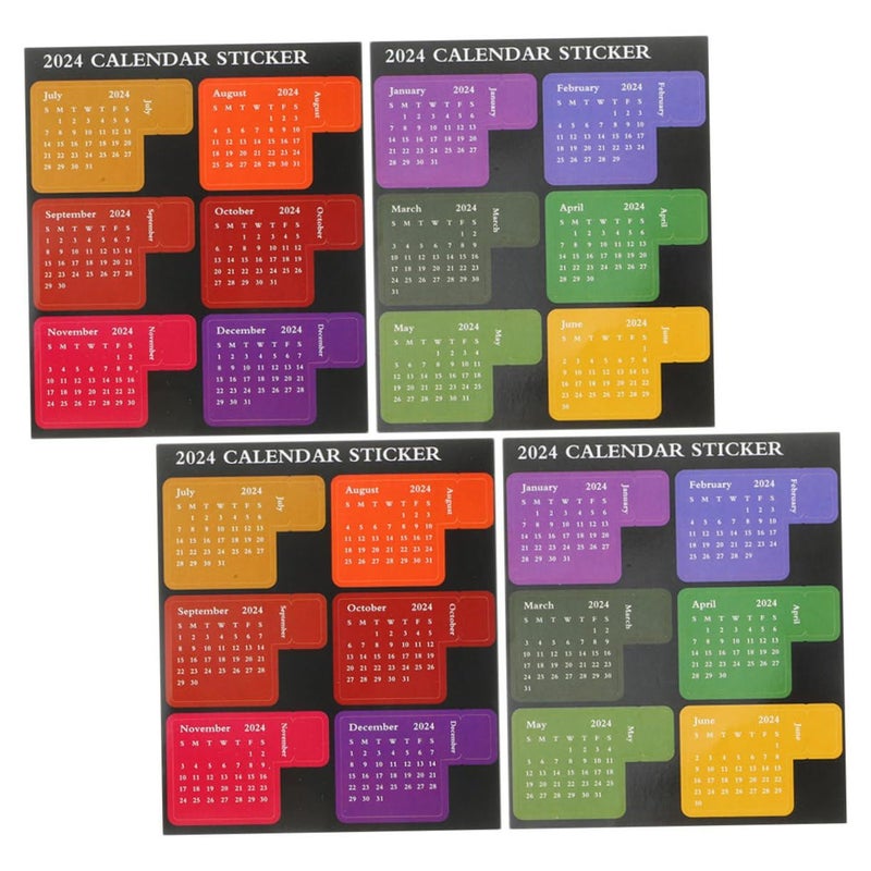4 Sheets Calendar Stickers For Planners Monthly Index Tabs Notebook Portable Adhesive Labels - Image 2