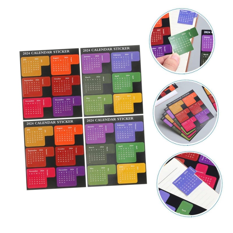 4 Sheets Calendar Stickers For Planners Monthly Index Tabs Notebook Portable Adhesive Labels - Image 4