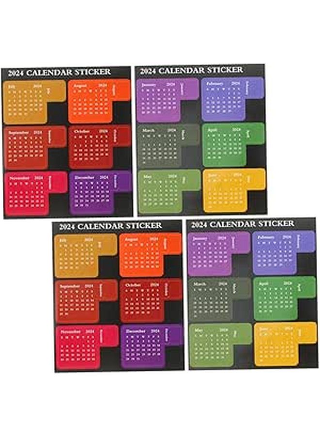 4 Sheets Calendar Stickers For Planners Monthly Index Tabs Notebook Portable Adhesive Labels - Image 1