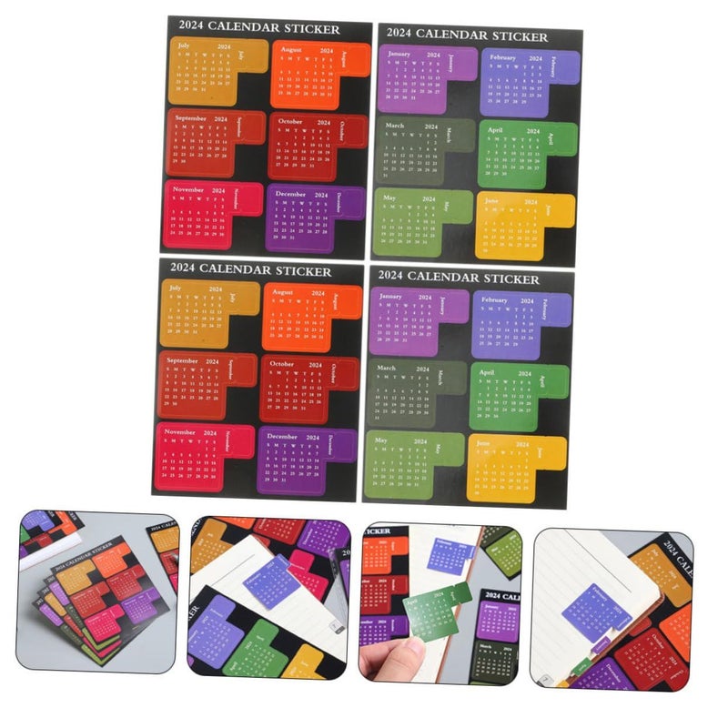 4 Sheets Calendar Stickers For Planners Monthly Index Tabs Notebook Portable Adhesive Labels - Image 5