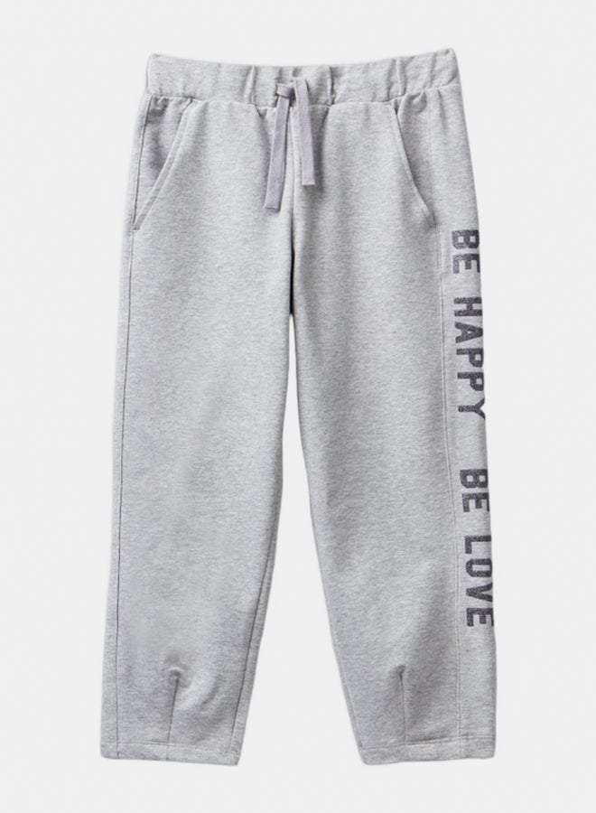 Girls Sweatpants With Glitter Print