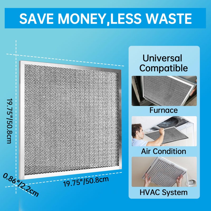UBeesize 20x20x1 Reusable Air Filter - Washable, MERV 8,Permanent, Electrostatic - Lasts a Lifetime - Enjoy Fresher Air in Home and Office HVAC AC Furnace Systems (Actual Size: 19.75x19.75x0.8 Inch) - Image 4