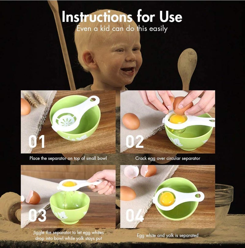 Alexvyan White Egg White Yolk Filter Separator Cooking Tool Dishwasher Safe Chef Kitchen Gadget - Image 5