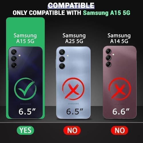 KC Back Cover for Samsung Galaxy A15 5G - Electroplated Crome Metal Ring Soft Silicone Silver Round Spinning Wheel Kickstand Holder Camera Protection Shockproof Bumper Case (Black) - Image 2