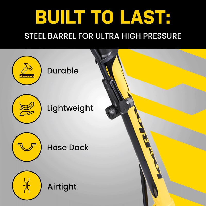 TOPEAK مضخة أرضية عالية الضغط توبيك جو بلو سبورت III، أصفر - Image 3