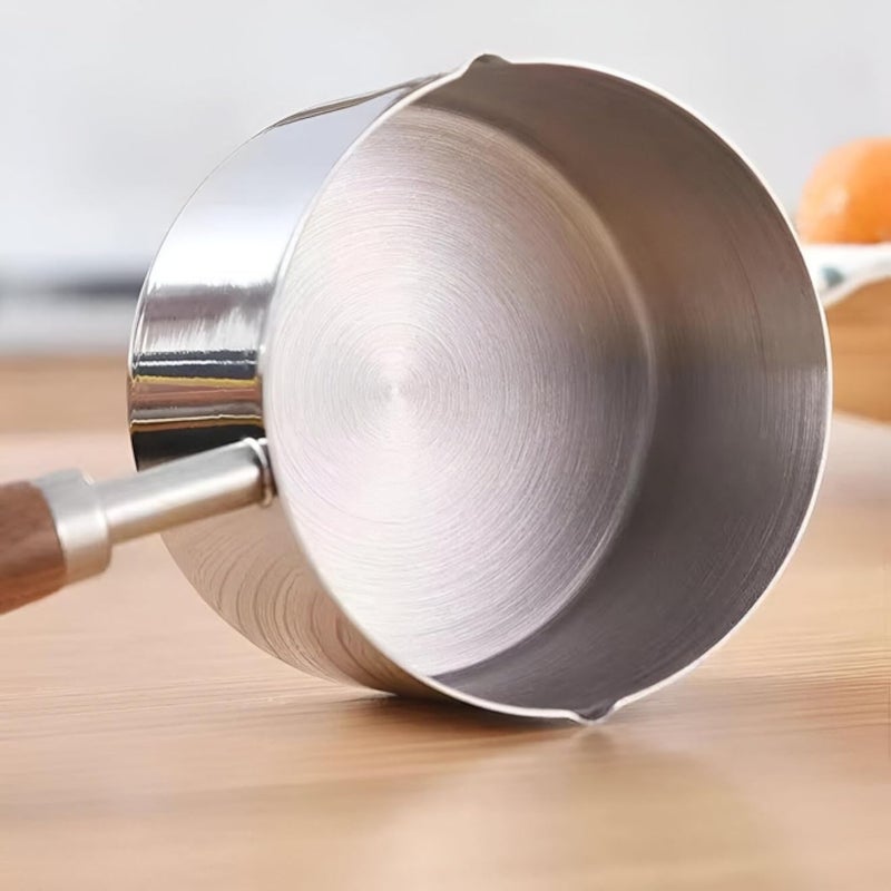 Stainless Steel Kettle - Versatile Design with Wooden Handle, Perfect for Brewing 150ml and 300ml of Your Favorite Drinks (150ml)