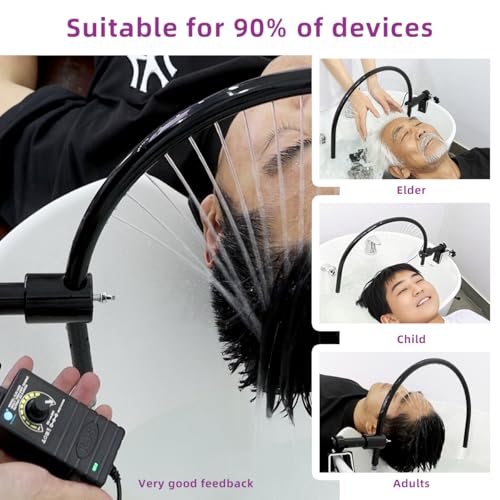 enttgo Head Spa Waterfall Equipment with Pump Spa Shower Head Portable Adjustable Water Pressure - fits Salon Spa Beauty Salon Barbershop Hair Care Physiotherapy Shop Strong and wear-Resistant BLACK - Image 4