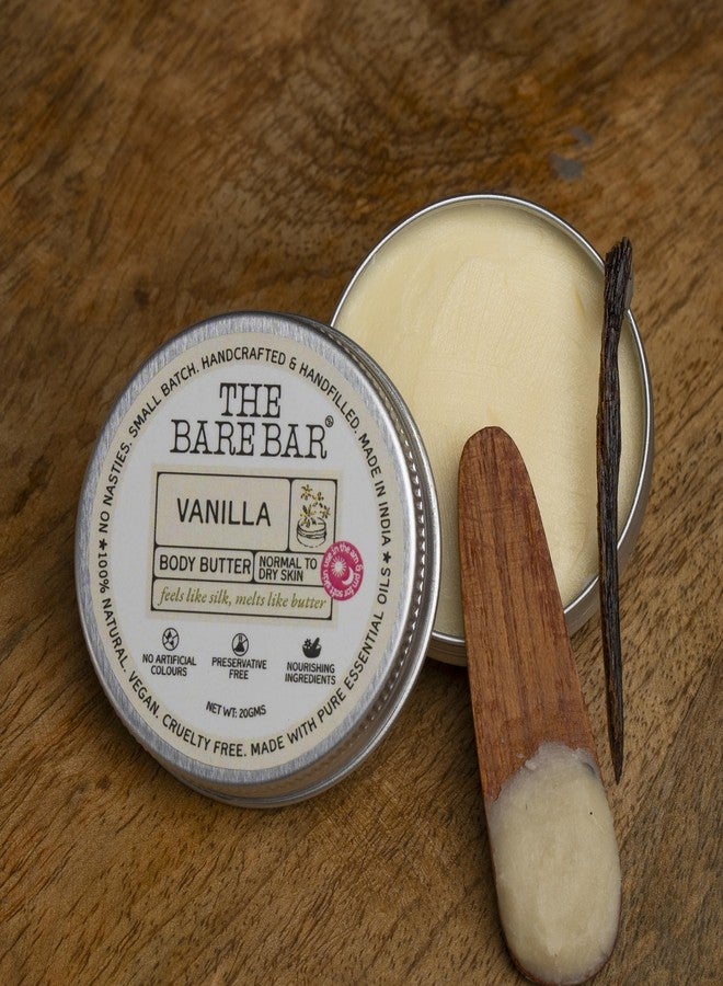 The Bare Bar Vanilla Body Butter for Dry Skin - 20gm | Intense Moisturization | Shea Butter Moisturizer with Mango Butter & Coconut Oil| No Chemicals & Parabens | For All Skin Types - Image 1
