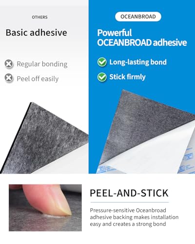 OCEANBROAD Brushed Boat Flooring 48''x16'' Self-Adhesive EVA Foam Sheet Non-Slip Traction Pad for Boats Surfboard SUP Paddle Board Kayak Yacht, Dark Gray - Image 2