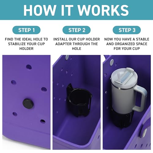 Tributary Brands Cup Holder for Bogg Bag and EVA Beach Bags - Compatible with Most EVA Beach Bags with Circular Hole- Bogg Bag Accessories - Image 3