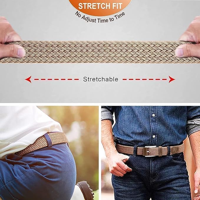 HZYH Men's Stretch Braided Canvas Belt - Comfortable, Durable &  Stylish - Image 2