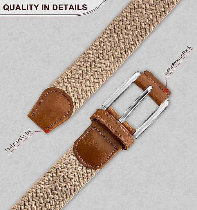 HZYH Men's Stretch Braided Canvas Belt - Comfortable, Durable &  Stylish - Image 4