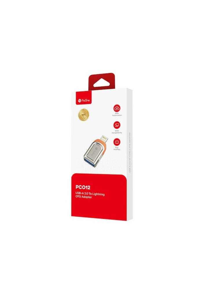 ProOne - ProOne USB 3.0 to Lightning OTG Adapter | Up to 5Gbps Fast Speed | Compatible with iPhone, iPad, USB Flash Drive, Card Reader, Camera | Aluminum Alloy, Silver - Image 1