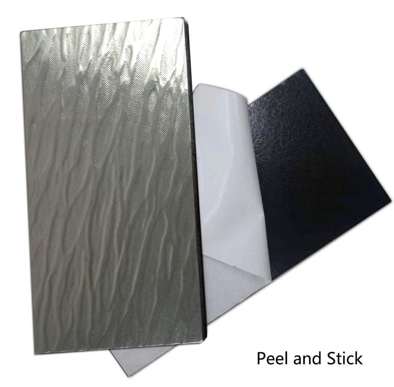 WEIMEISC 64-Piece Peel and Stick Backsplash Tile, PVC Aluminum Brushed Metal Silver Self Adhesive Tile for Kitchen, Bathroom,Laundry Room, Stair Riser Decal (Light Gold) - Image 3