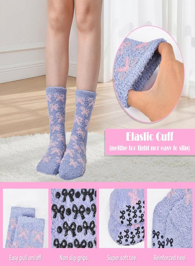 OlyPegic Non Slip Fuzzy Socks for Women with Grips Women Hospital Socks Gripper Cozy Fluffy Soft Winter Warm Sleep - Image 2
