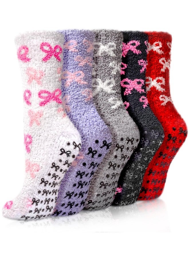 OlyPegic Non Slip Fuzzy Socks for Women with Grips Women Hospital Socks Gripper Cozy Fluffy Soft Winter Warm Sleep - Image 1
