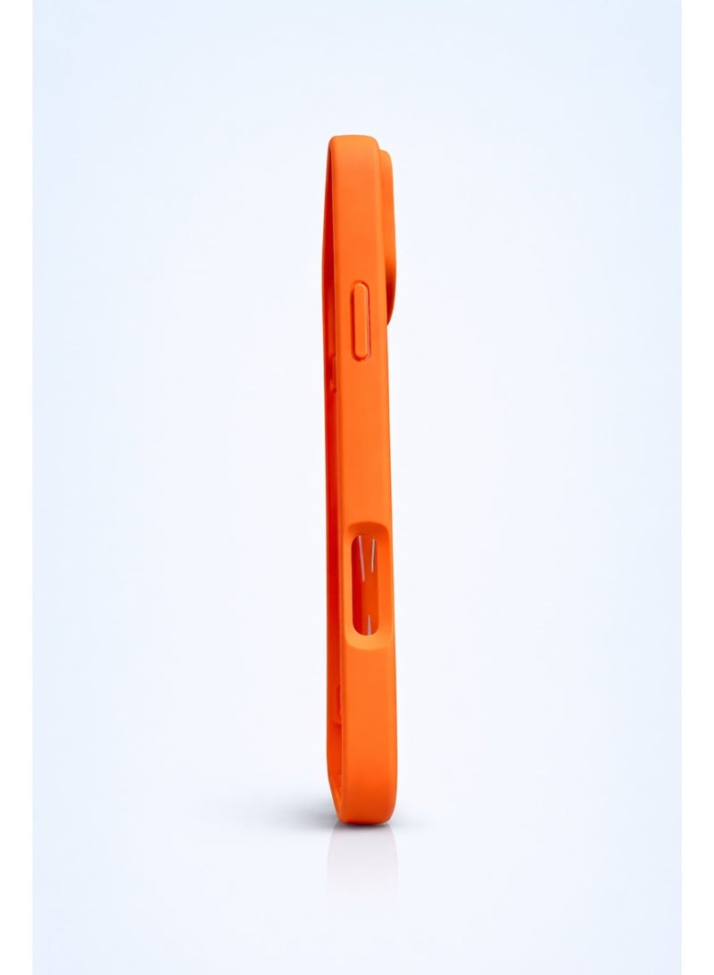 جراب شفاف مغناطيسي برتقالي لهاتف iPhone 17 Pro Max – غطاء نحيف مقاوم للصدمات مع حماية مرتفعة للكاميرا - Image 3