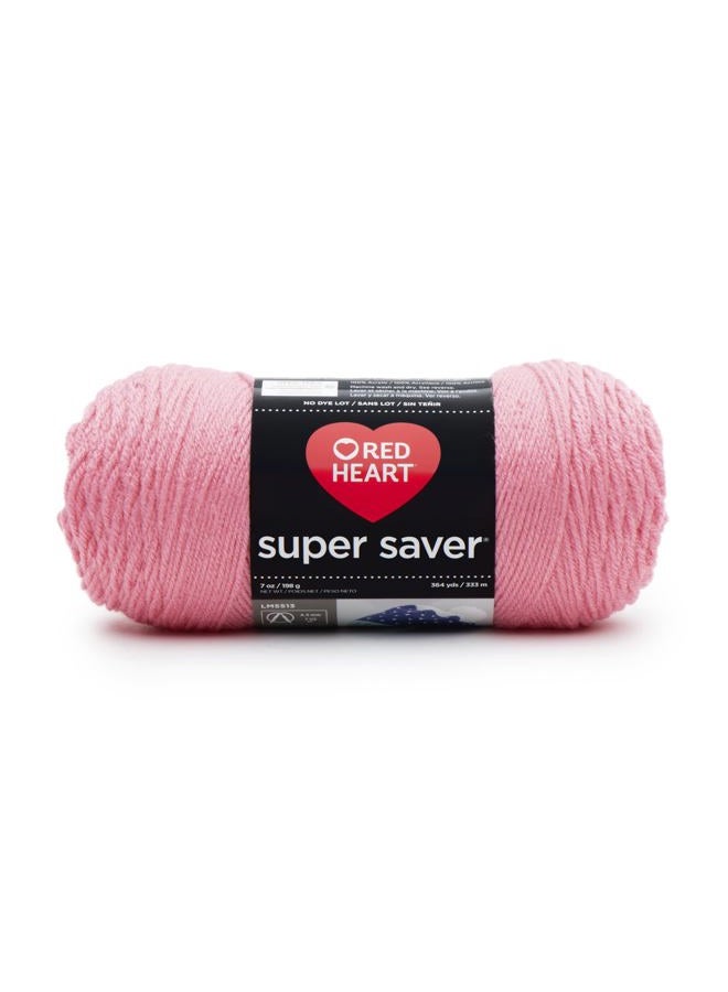 RED HEART Super Saver Yarn, Perfect Pink - Image 1