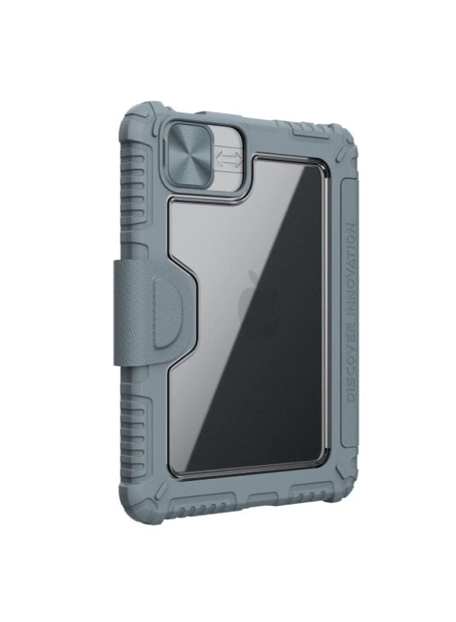 Suitable for iPad Mini 7 2024 Slide Cover Protector Anti-Voyeur Protective Leather Case, Cushioned Leather Flap with Camera Cover, Pen Holder, Stability Stand  - Image 3