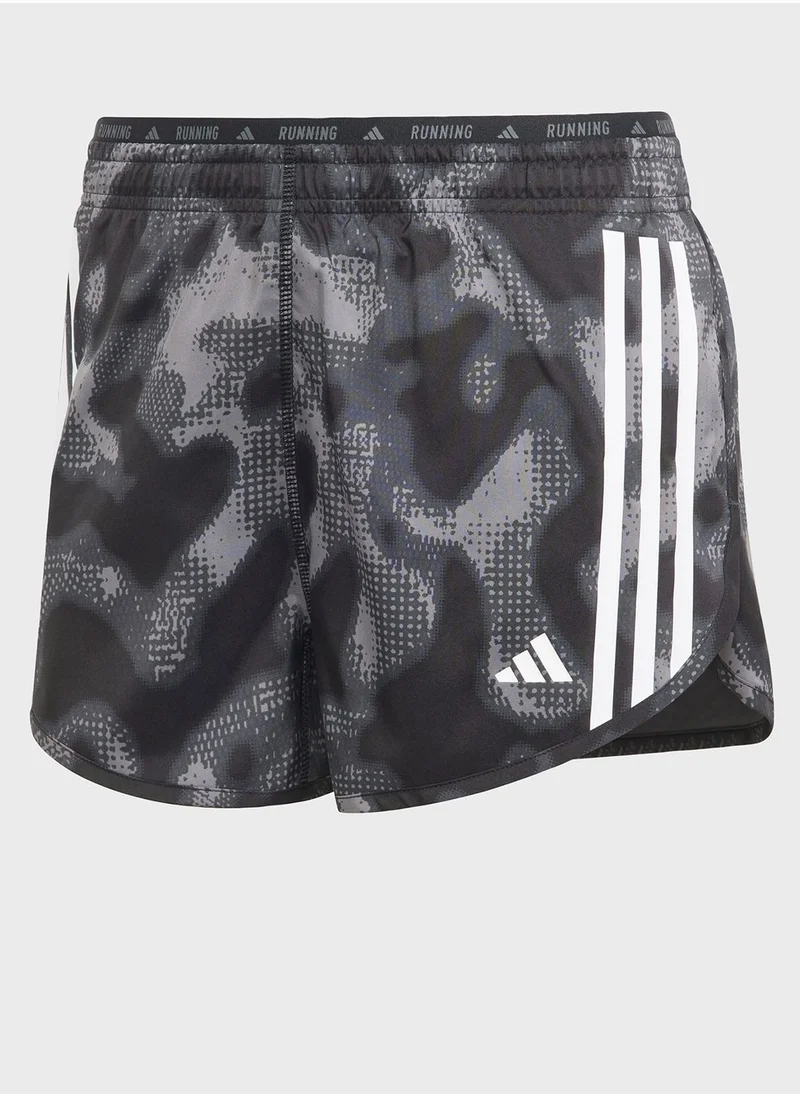 Adidas 3 Stripes Own The Run All Over Printed Shorts