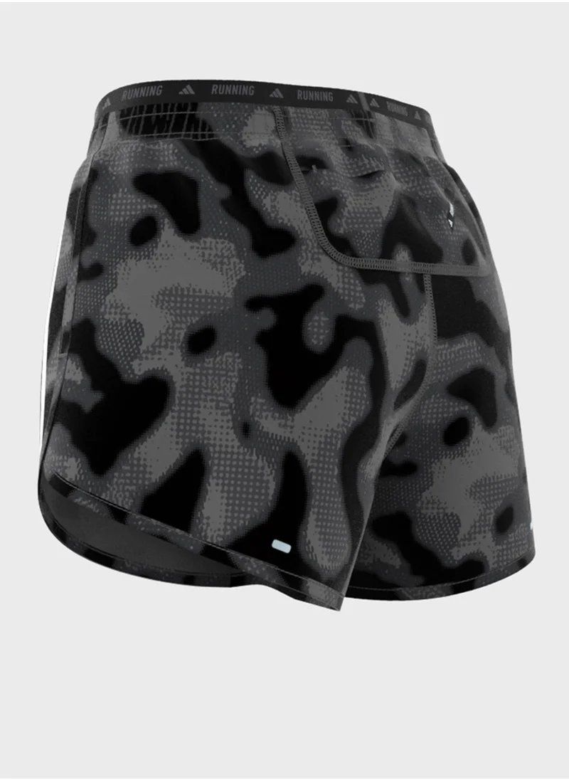 Adidas 3 Stripes Own The Run All Over Printed Shorts