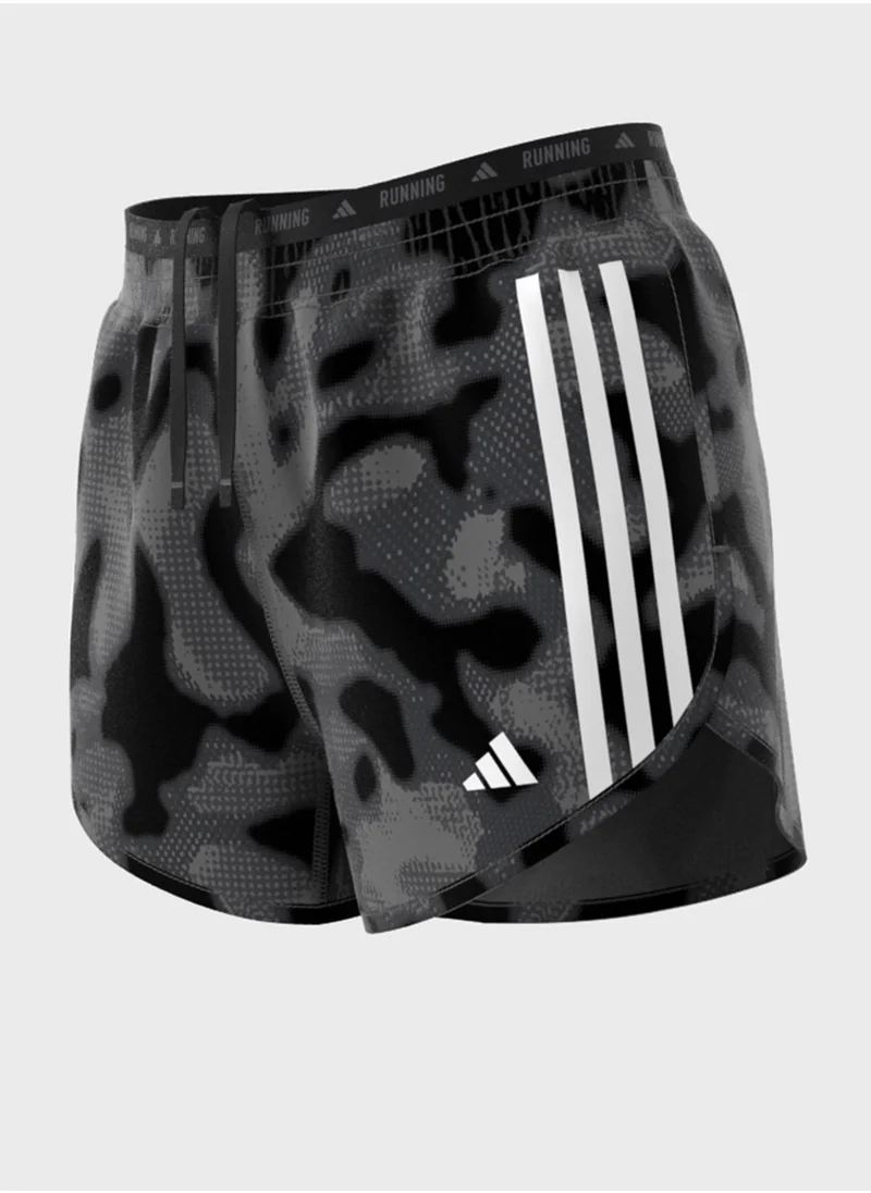 Adidas 3 Stripes Own The Run All Over Printed Shorts