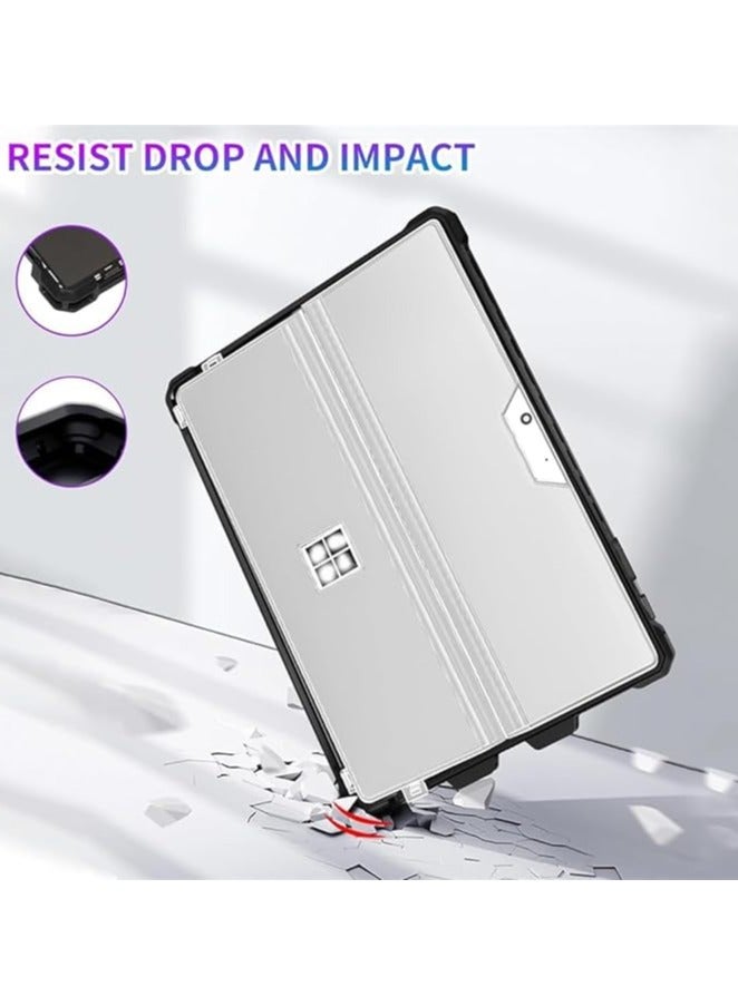 جرين تايجر حافظة لجهاز Surface Pro 7 Plus، غطاء واقٍ لجهاز Microsoft Surface Pro 7 Plus/Pro7/Pro 6/Pro 5/Pro 4/ LTE، غطاء متين مع حامل قلم للوحة المفاتيح نوع الغطاء (رمادي) - Image 4