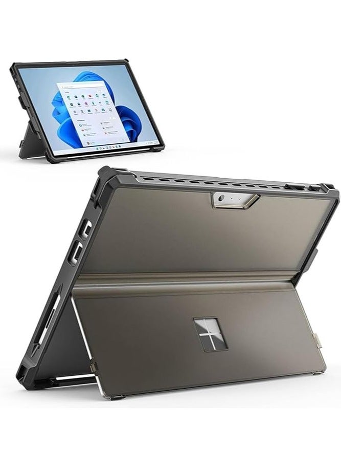 جرين تايجر حافظة لجهاز Surface Pro 7 Plus، غطاء واقٍ لجهاز Microsoft Surface Pro 7 Plus/Pro7/Pro 6/Pro 5/Pro 4/ LTE، غطاء متين مع حامل قلم للوحة المفاتيح نوع الغطاء (رمادي) - Image 1