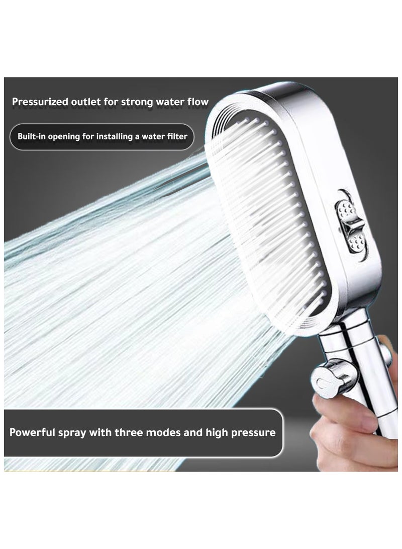 ABJ Improved shower head with pressure regulation, effortless water control, and comfort with extra 3 filters  - Image 5