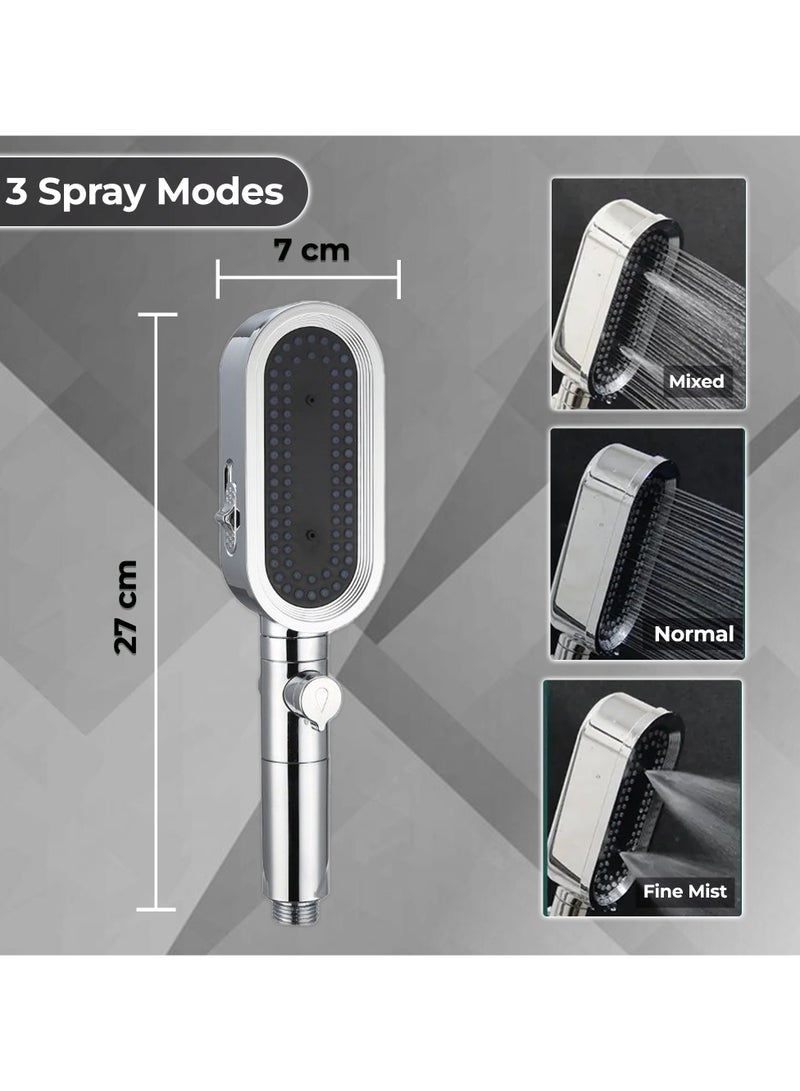 ABJ Improved shower head with pressure regulation, effortless water control, and comfort with extra 3 filters  - Image 3