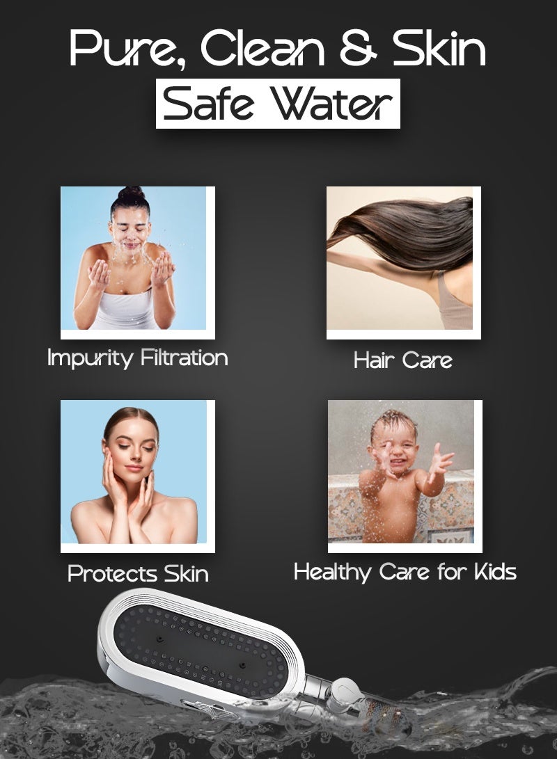 ABJ Improved shower head with pressure regulation, effortless water control, and comfort with extra 3 filters - Image 5
