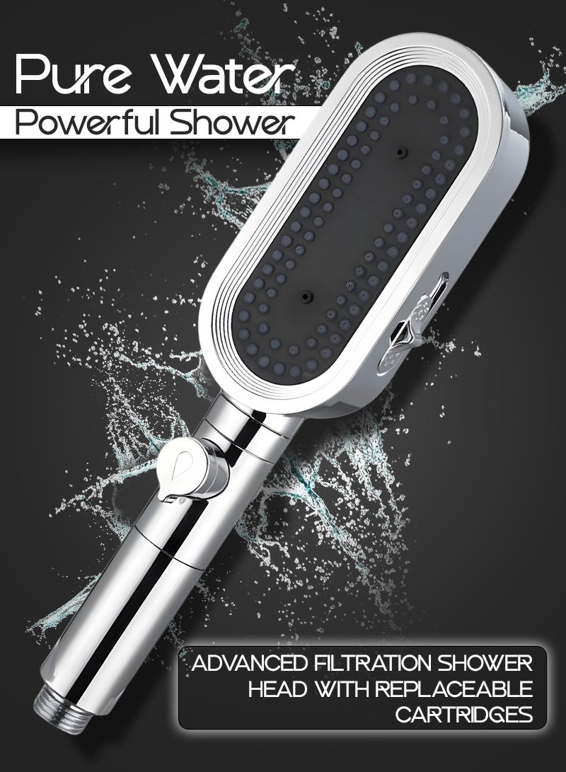 ABJ Improved shower head with pressure regulation, effortless water control, and comfort with extra 3 filters - Image 2