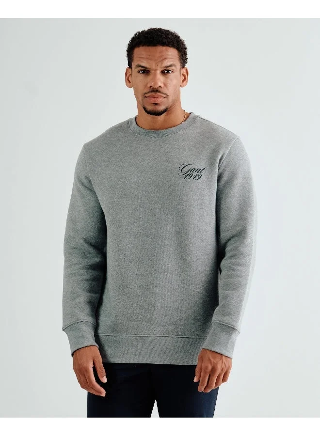 غانت سويت شيرت دبي كبسول جرافيك بياقة دائرية - رمادي ميلانج
