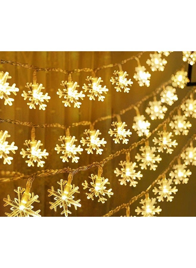 fizzytech Plastic Snow Flake String Lights Of Home Decoration Diwali Light For Party Birthday Diwali Christmas Navratri Valentine Gift Lights Of Home Decoration (12 Meter 60 Led, Warm White) - Image 1