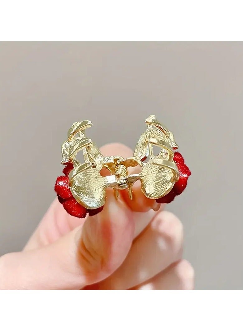 2pcs Elegant Small Gold Hair Clip with Crystal Decorated Luxury Look - Image 5