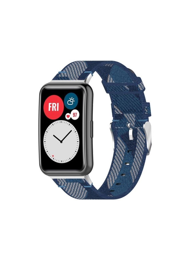 Replacement Strap For Huawei Watch Fit Special Edition Nylon Braided Watch Band Blue