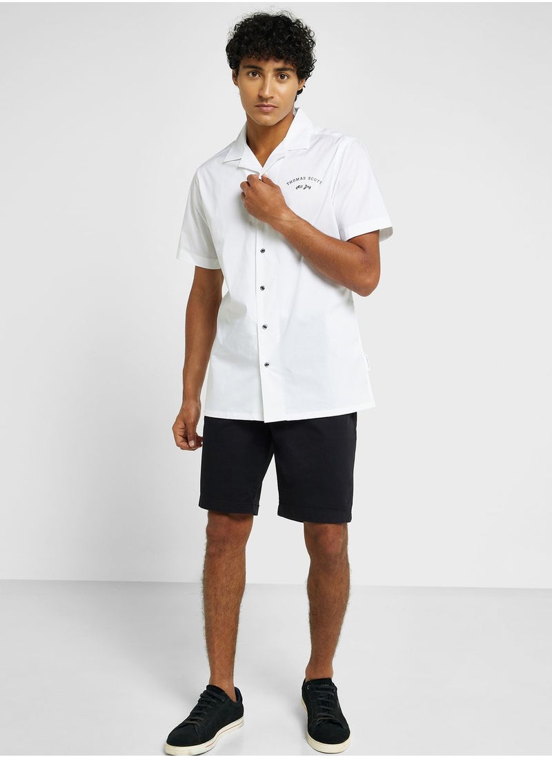 Thomas Scott - Thomas Scott Classic Slim Fit Cuban Collar Cotton Casual Shirt - Image 1