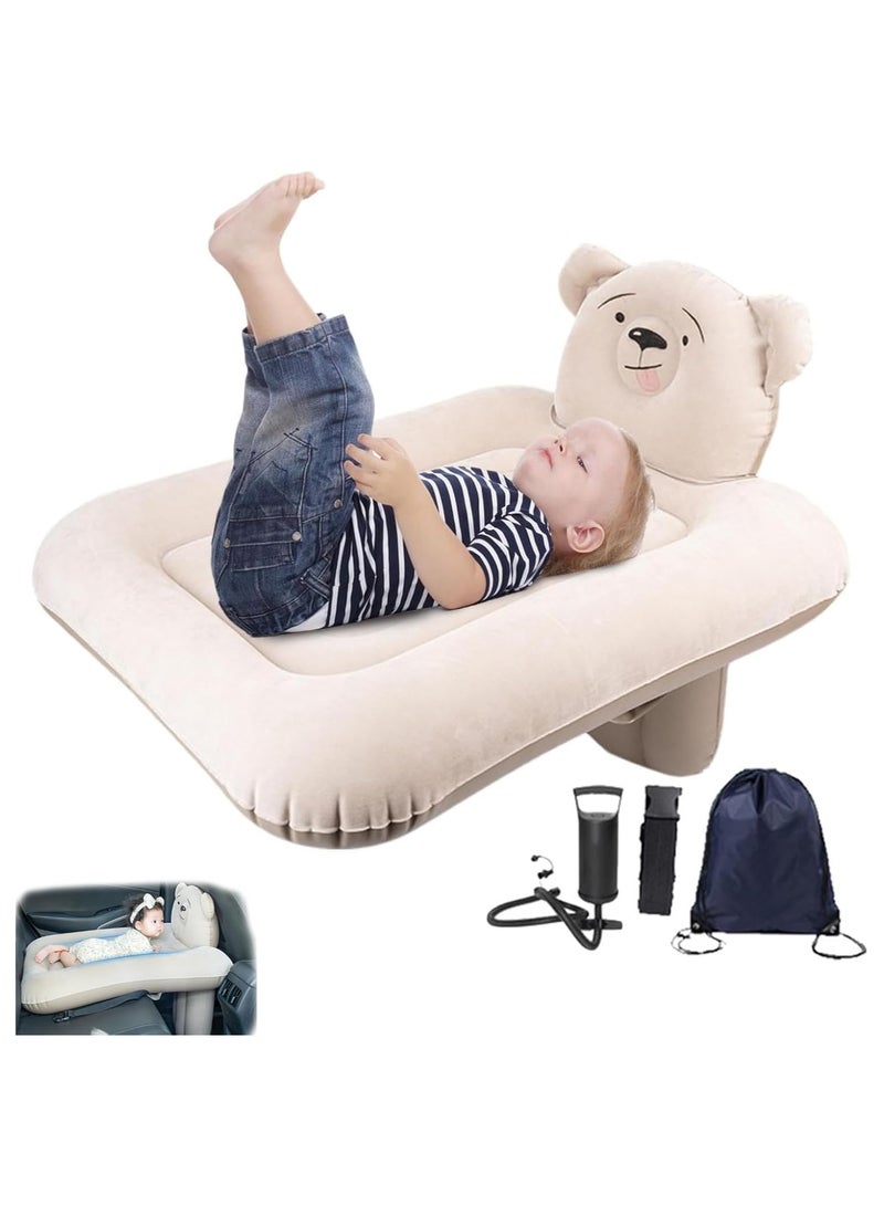 AUTOYSUR Inflatable Airplane Bed for Kids,Baby Travel Plane Bed with Hand Pump,Kids Bed Fits Most Airplane Seats, Car Seat for Convenient Toddler Travel, Seat Belt and Carry Bag  - Image 1