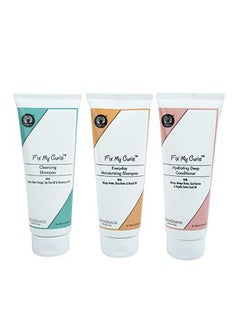 Fix My Curls Wash Day Bundle With Cleansing Shampoo Everyday Moisturizing Shampoo & Hydrating Deep Conditioner Cruelty Free Silicone & Sulphate Free Frizz Control Solution (100Ml Each)  - Image 2