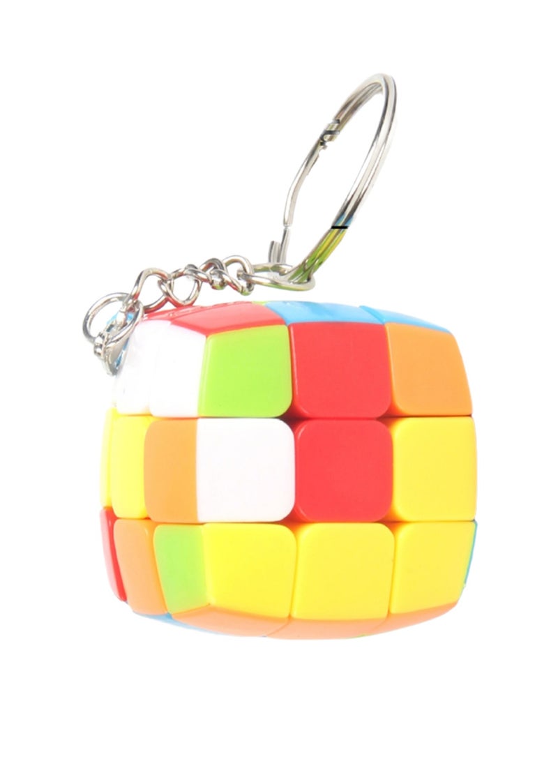 سلسلة مفاتيح بلاستيكية، سلسلة مفاتيح للمخبوزات، سلسلة مفاتيح صغيرة 3X3 مكعب روبيك، سلسلة مفاتيح ضيقة قابلة للتعديل، سلسلة مفاتيح للفتيات والفتيان، متعددة الألوان - Image 1