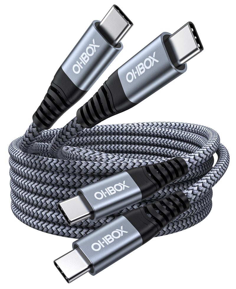 ohbox USB C to USB C Cable 60W [2Pack 6FT], USB Type C Fast Charging Cable for Car Durable Braided iPhone USB C Charger Cable USBC to USBC Cord for iPhone 17/16/15/Pro Max/Plus, Samsung Galaxy S23 and More - Image 1
