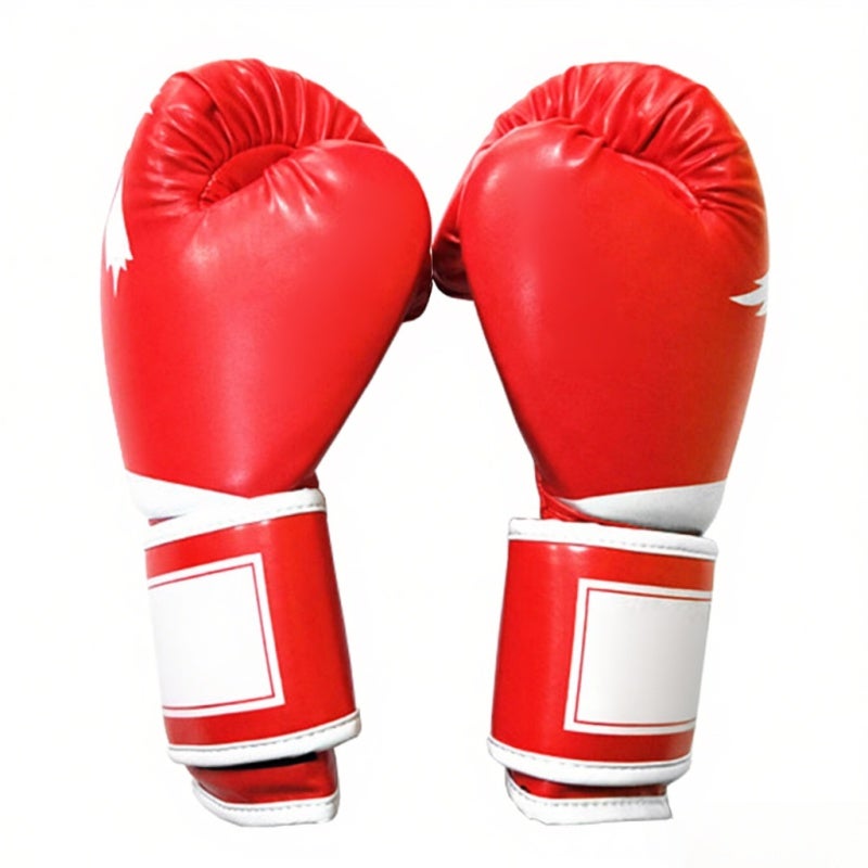 Kids Boxing Gloves: Red Premium PU Leather With Thick Foam Padding - Thumb-Lock Design Kick Boxing Training Gloves for Kids Age 3 to 10 Years Old - Image 3