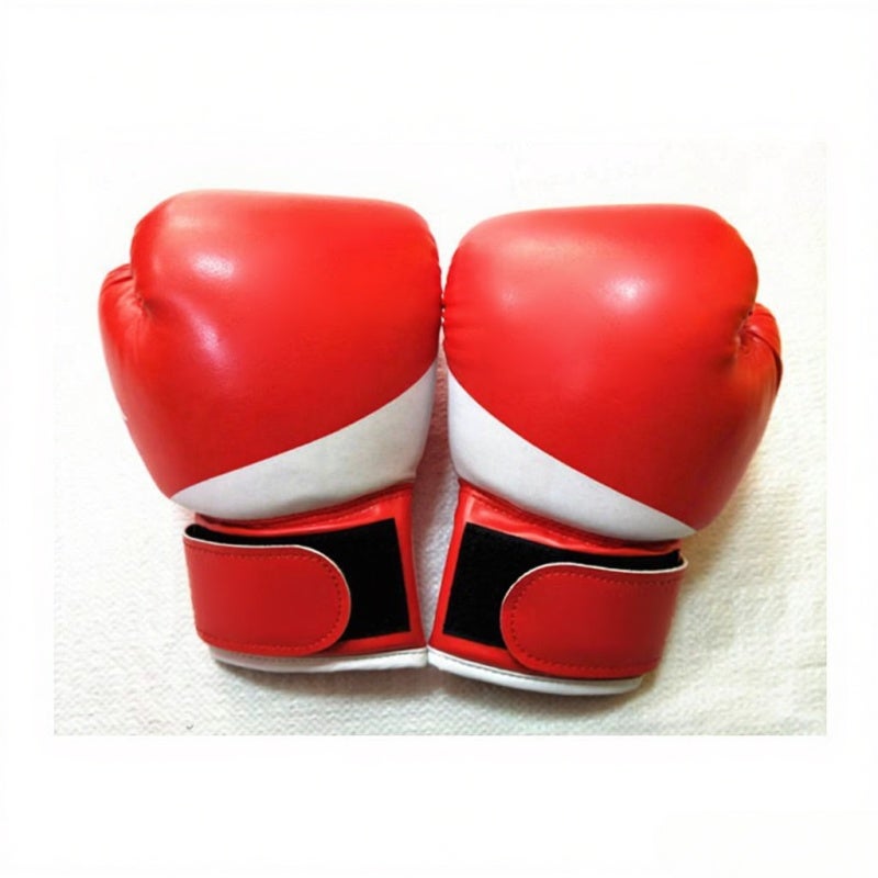 Kids Boxing Gloves: Red Premium PU Leather With Thick Foam Padding - Thumb-Lock Design Kick Boxing Training Gloves for Kids Age 3 to 10 Years Old - Image 1