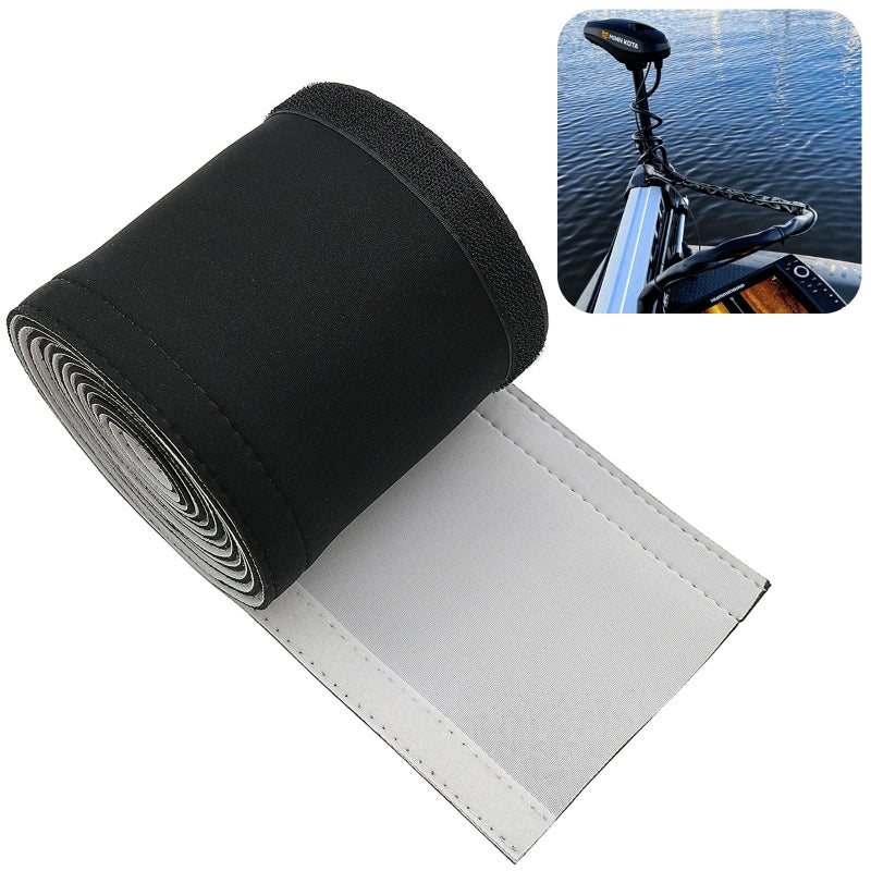 EUSTREER Neoprene Cable Sleeve - 60" for Trolling Motor Wire Protection & Management, Black & White - Image 1