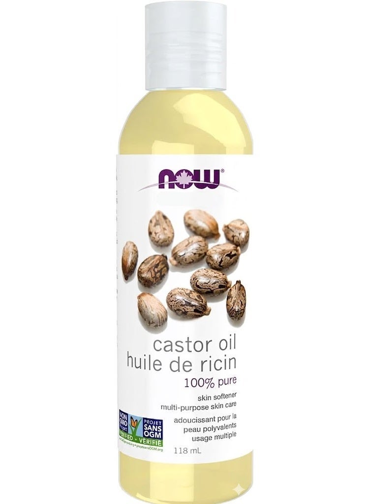 now Pure castor oil for softening skin and hair – 118 ml – Deep moisturizing and natural care - Image 1