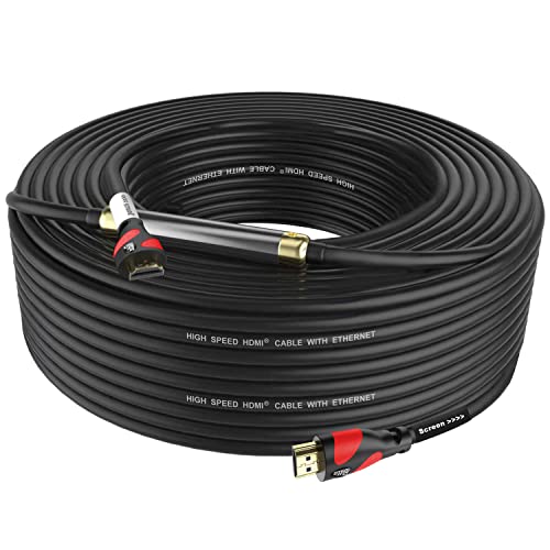 Postta HDMI Cable(75 Feet Red) HDMI 2.0V with Built-in Signal Booster-Support 4K,3D,1080P,Ethernet,Audio Return-1 Pack - Image 1