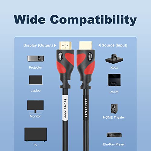 Postta HDMI Cable(75 Feet Red) HDMI 2.0V with Built-in Signal Booster-Support 4K,3D,1080P,Ethernet,Audio Return-1 Pack - Image 2